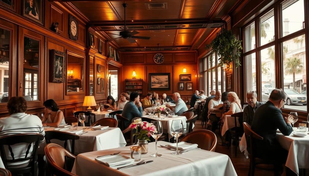 French restaurant ambiance in California
