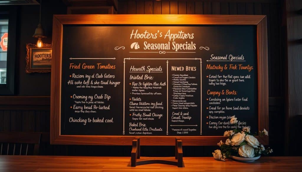 Hooters Appetizer Menu Seasonal Specials
