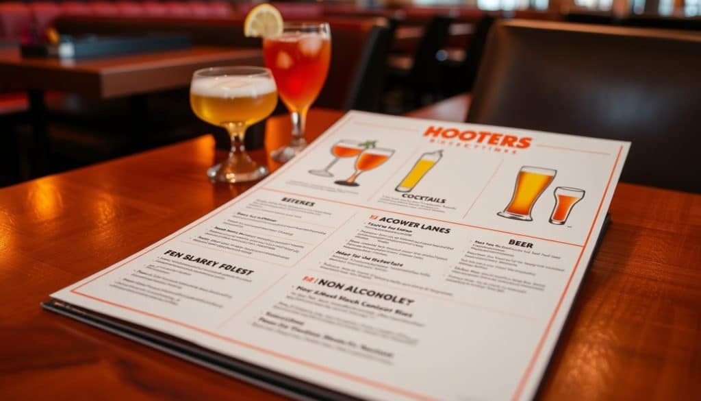Hooters Beverage Menu Selection