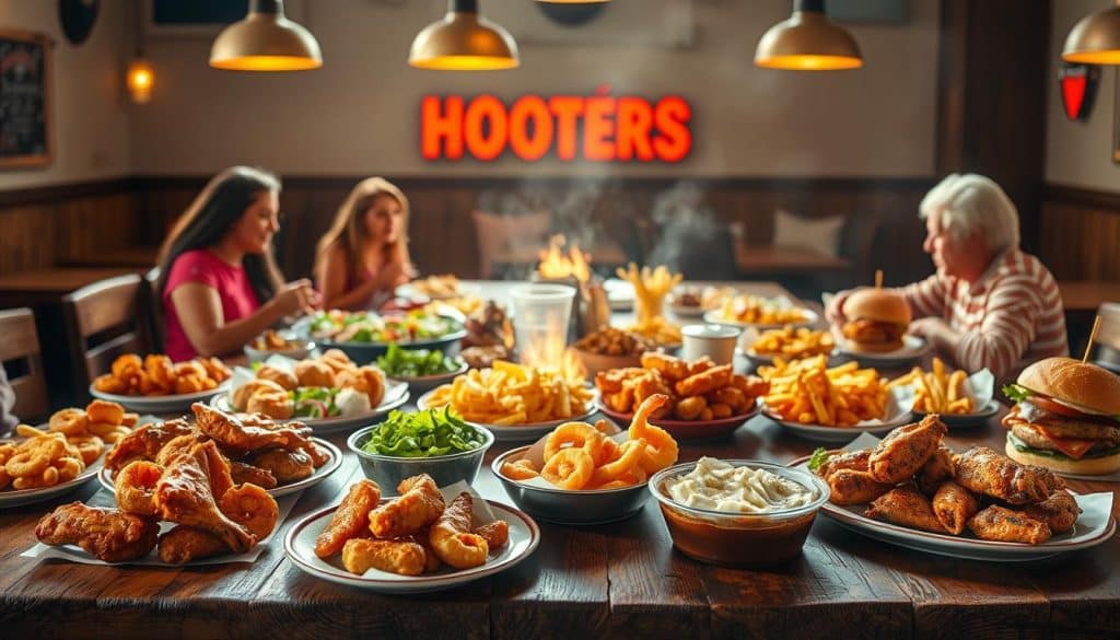 Hooters Family-Style Dining Spread