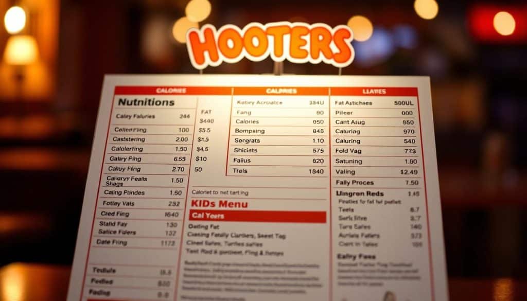 Hooters Kids Menu Nutritional Information