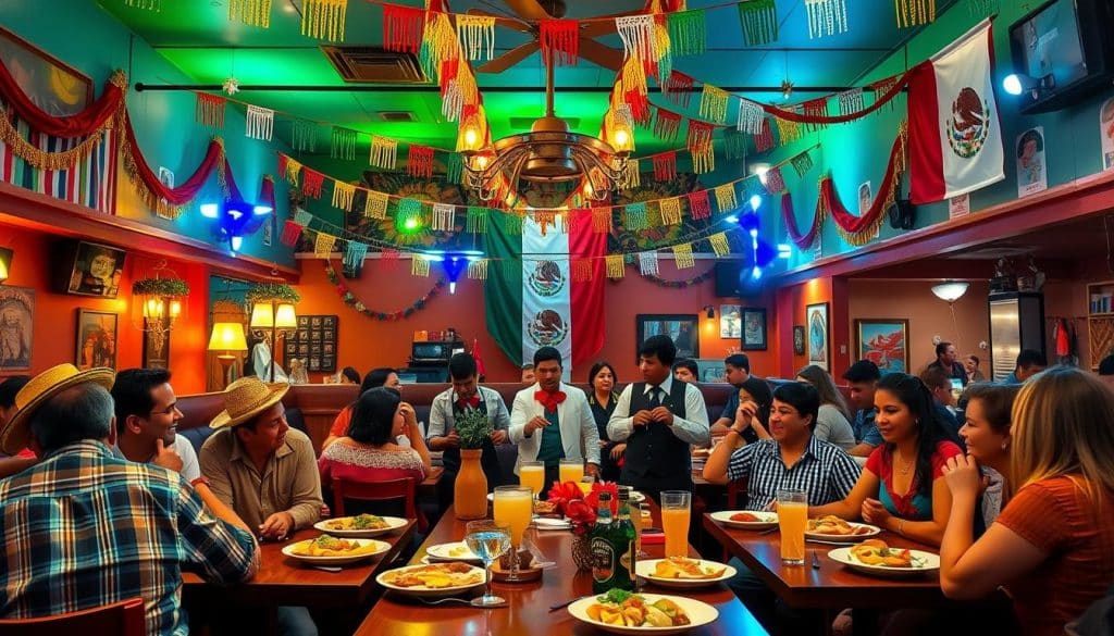Mexican restaurant celebrating Cinco de Mayo