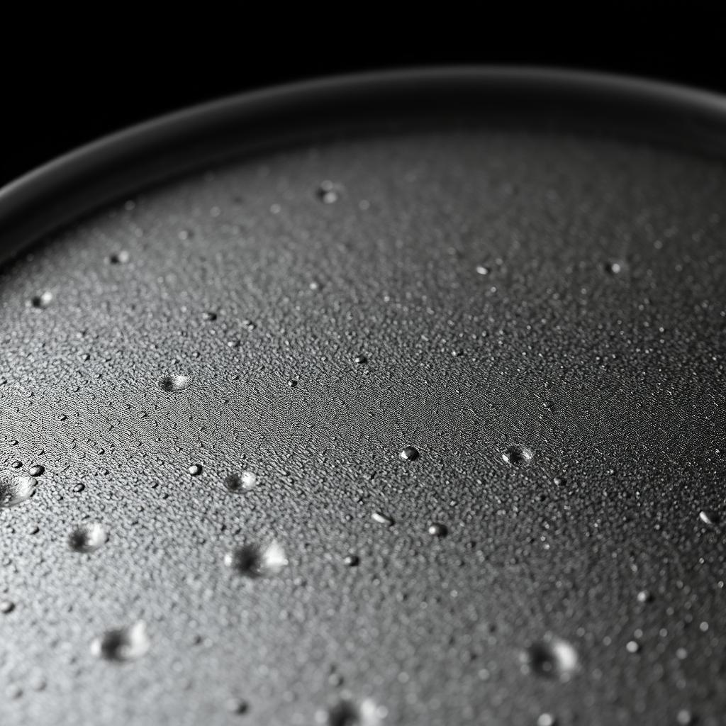 Close-up of cast iron griddle pan surface showing seasoned cooking area in 2025