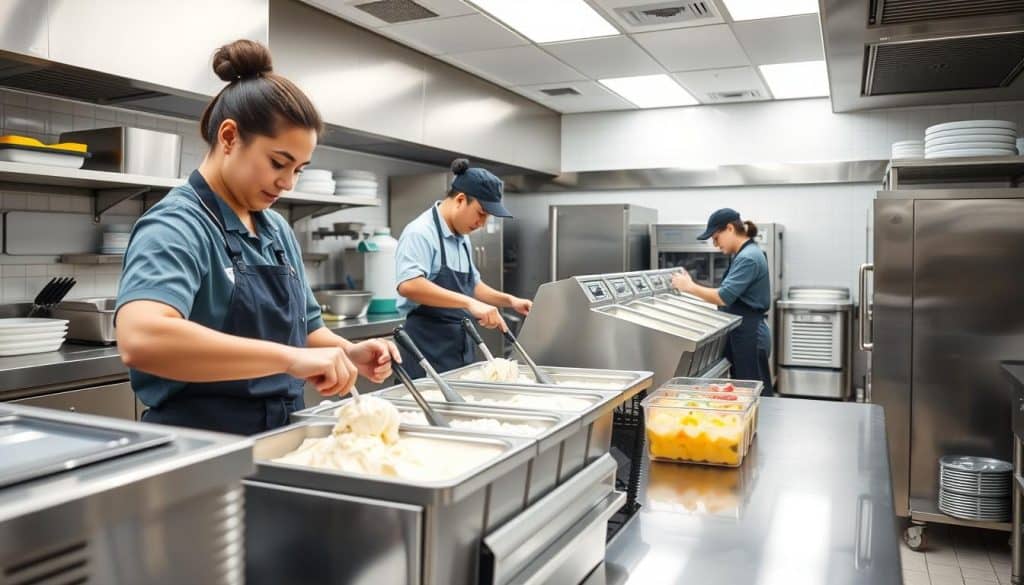 Commercial ice cream production in a professional kitchen - top 10 commercial ice cream maker in 2025