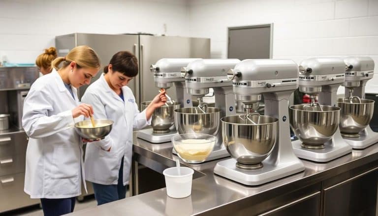 Our team testing commercial stand mixers in test kitchen - best commercial stand mixer 2025 review