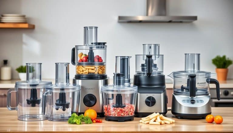 Various heavy duty food choppers from 2025 arranged on a kitchen counter